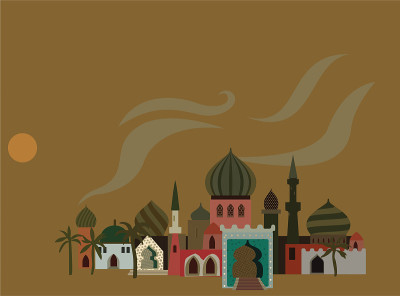 A fabulous city in the desert described in Arabian