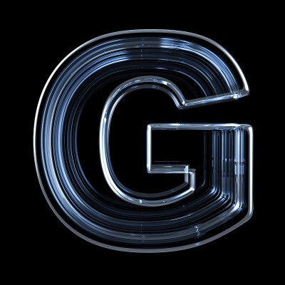 透明x射线字母G. 3D
