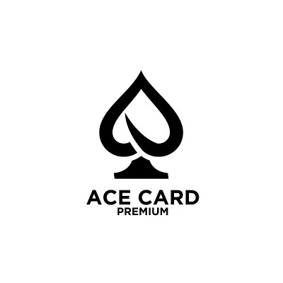 Ace卡片黑色矢量图标设计