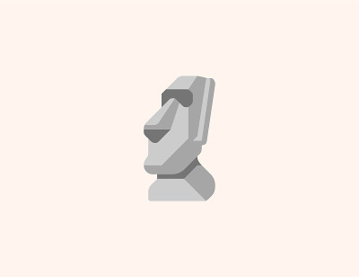 Moai statue vector icon. Isolated Moai monument, C
