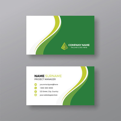 Professional green business card design template