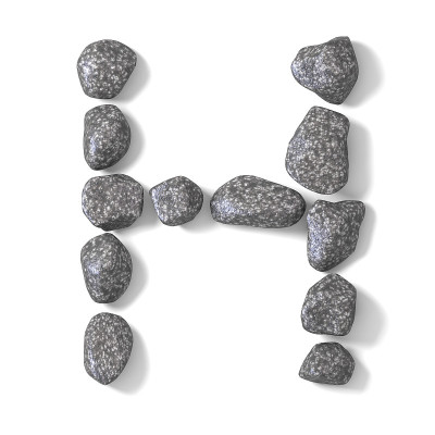 字体由岩石制成字母H 3D