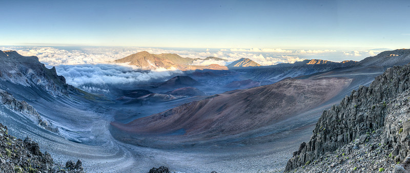 哈雷阿卡拉火山(夏威夷毛伊岛)的破火山口