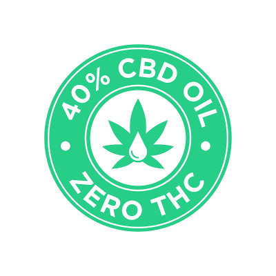 40% CBD油图标。零THC。