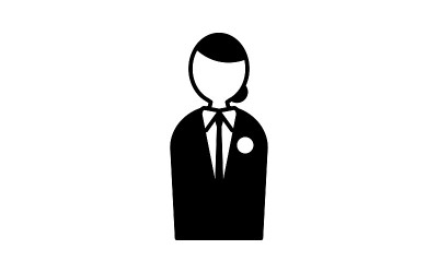 黑色和白色的葬礼图标，仪式的工作人员