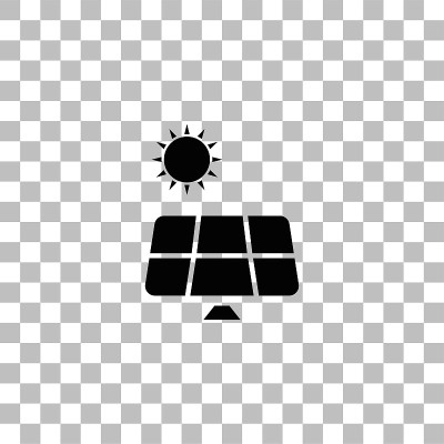 Solar panel icon flat
