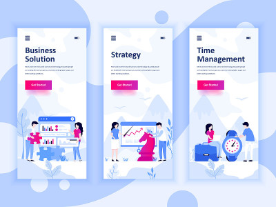Set of onboarding screens user interface kit for S