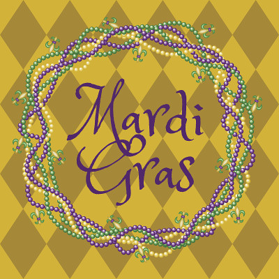 Mardy gras黄色背景