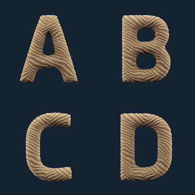 3D渲染的沙字母表