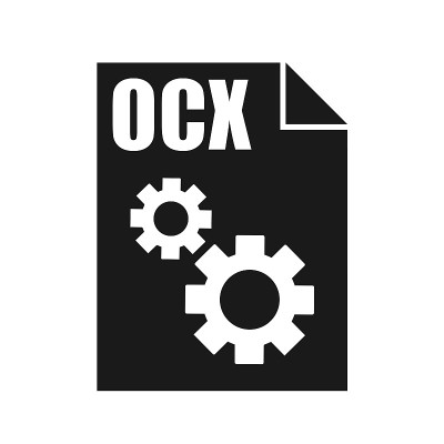 OCX黑色文件矢量图标，平面设计风格