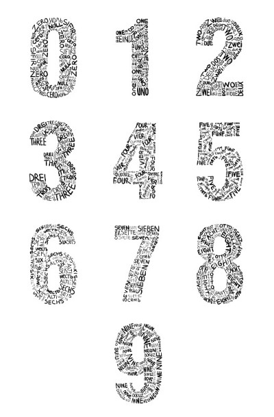 手绘数字插图