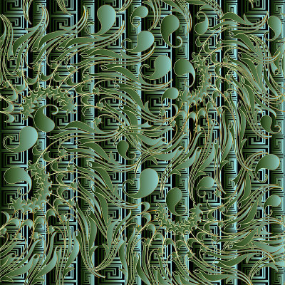 3d希腊图案与佩斯利花