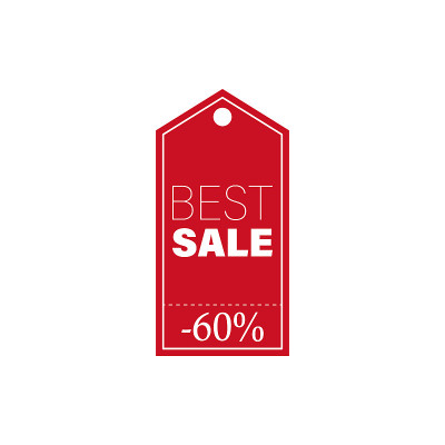 彩色标签折扣60%优惠券图标。折扣标签的元素。优质的图形设计图标。标志和符号收集图标为网站，网页设计