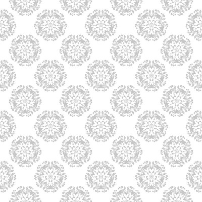Floral seamless pattern. Gray design on white back