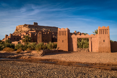 Kasbah Ait Benhaddou在摩洛哥的阿特拉斯山脉