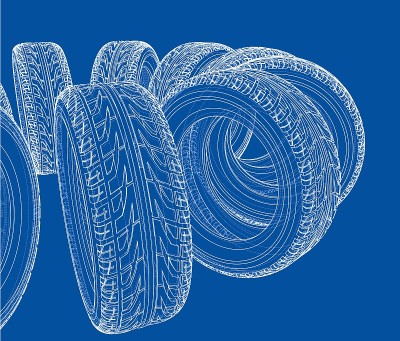 Car tires concept. Vector rendering of 3d