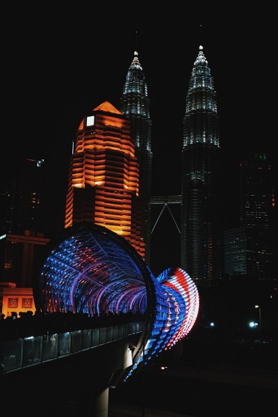 Pintasan Saloma，吉隆坡Saloma Link大桥的夜晚