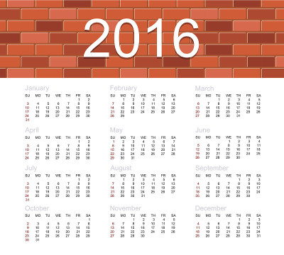 2016年矢量日历