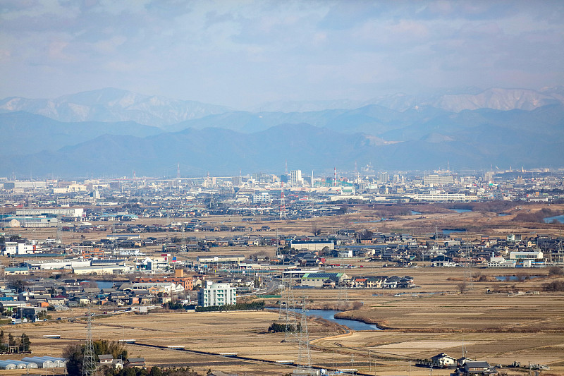 日本岐阜县海津市至大垣市的城市景观