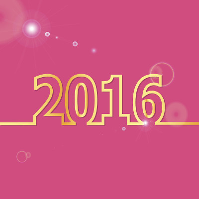 2016年新年快乐，粉色背景