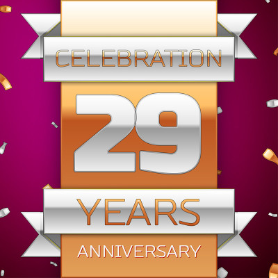 Realistic Twenty nine 29 Years Anniversary Celebra