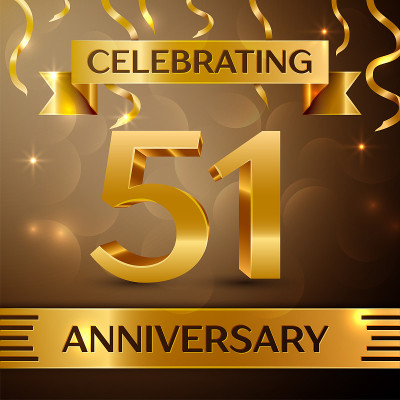 Fifty one Years Anniversary Celebration Design. Co