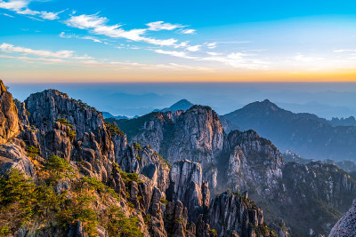 黄山日落自然景观