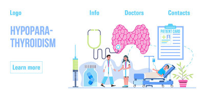 甲状腺功能减退的概念向量。内分泌学家诊断和治疗人类甲状腺