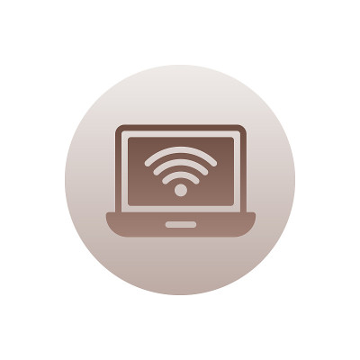 Wifi连接矢量梯度圆形图标。酒店和服务标志EPS 10