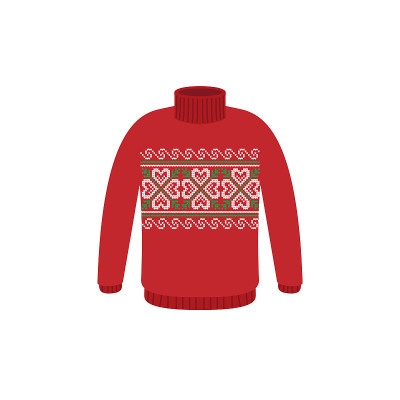 Vector ugly sweaters for Christmas party. Knitted 