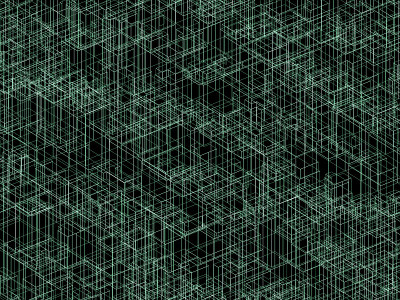 背景纹理与绿色3d线框线