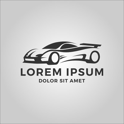 汽车矢量标志。适用于汽车、维修、运输或汽车商店的标志。平的颜色风格
