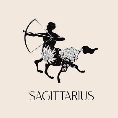 星座射手座。占星术中占星的象征。