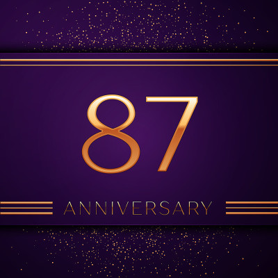 Realistic Eighty seven Years Anniversary Celebrati