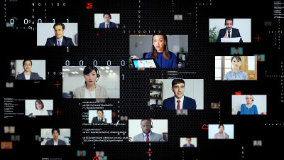 视频会议的概念。Telemeeting。Web会议。网络研讨会。