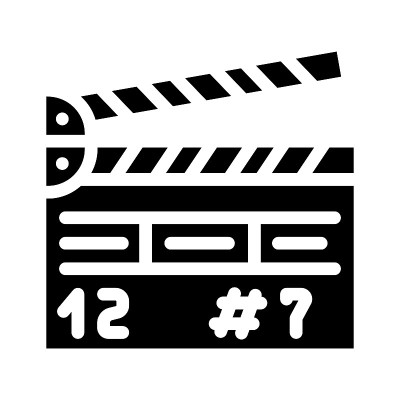 Clapperboard工具字形图标矢量插图