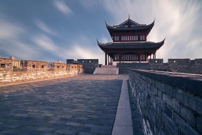 中国苏州古城墙与旅游景观