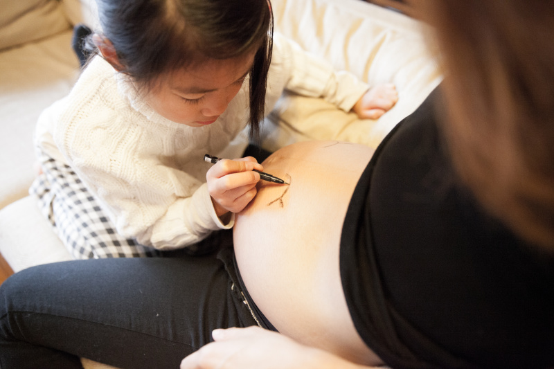 日本怀孕的母女