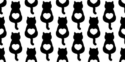 猫无缝图案矢量心情人猫卡通围巾孤立重复背景瓷砖墙纸插图涂鸦设计