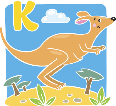 小袋鼠。字母K