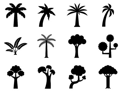 Tree icon set - vector illustration .