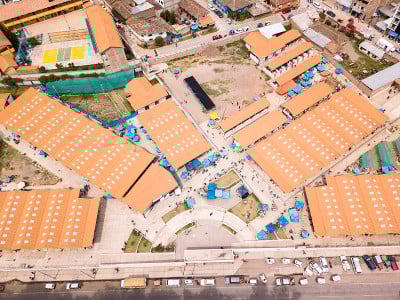 乌鲁班巴库斯科生产市场鸟瞰图。