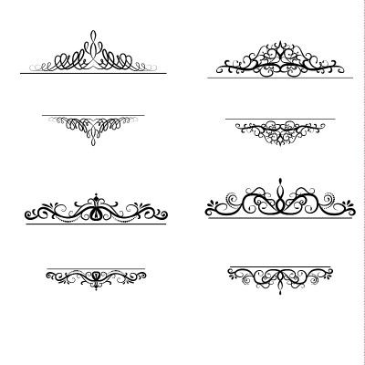 Vintage vector swirl frame set