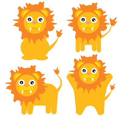 set of funny cartoon characters