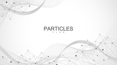 动态粒子、波流的抽象科学背景。丛流背景。三维数据可视化与分形元素。朋克风格。数字矢量图