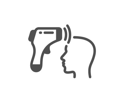 电子温度计图标。温度扫描仪的迹象。向量
