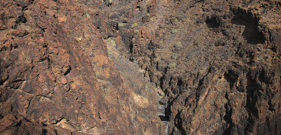 大加那利岛，风景沿徒步旅行路线之间的ravives Barranco del Toro和Barran