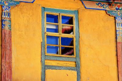 木制的窗子。大昭寺temple-Lhasa-Tibet。1412