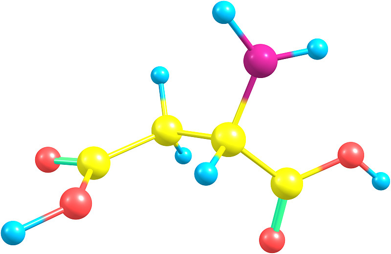 天门冬氨酸分子分离在白色