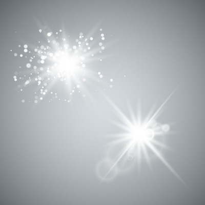 一组发光的光星星与Sparkles。